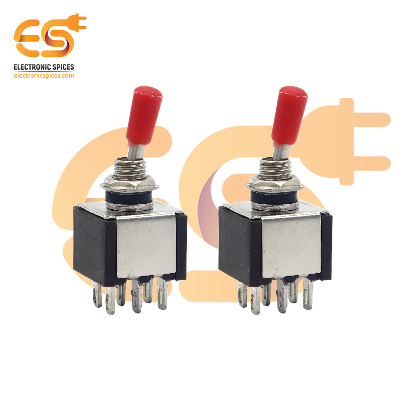 Buy MTS201 6A 125V 6 Pin DPDT Mini Toggle Switch Pack Of 2pcs