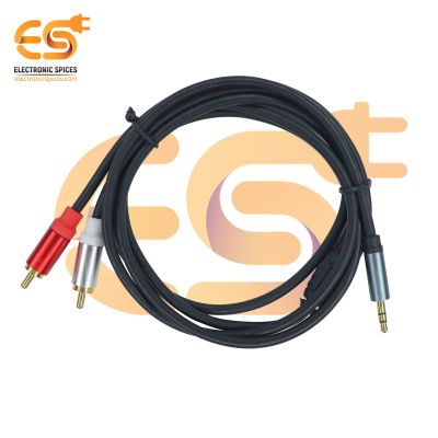 3.5mm Mono Jack Connector 3.5mm 2 RCA Connector Male to Male Audio Y Splitter AUX Cable (1.5 Meter)