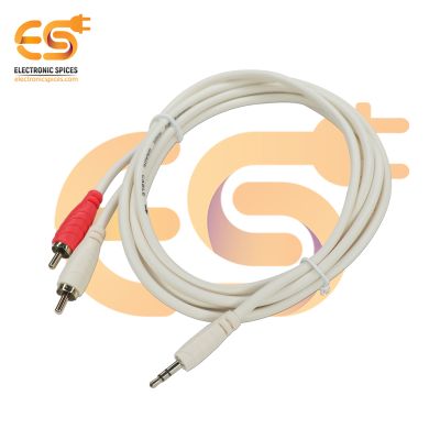3.5mm Stereo Audio Connector 3.5mm 2 RCA Connector Male to Male Audio Y Splitter White Cable (1.8 Meter)