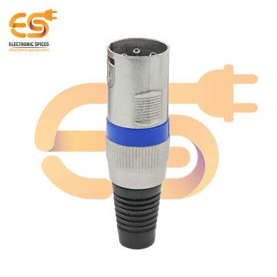 XLR Jack 3-Pin Male Connector DC Power Plug Male Plugs Audio Mic Microphone Connector (Blue)