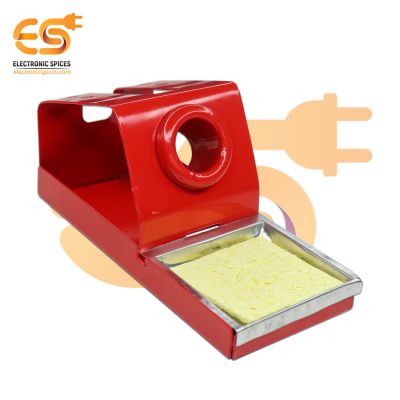 Metal Soldering Iron Stand with Sponge & Holder 6 X 3 X 2.5 Inches (Red)