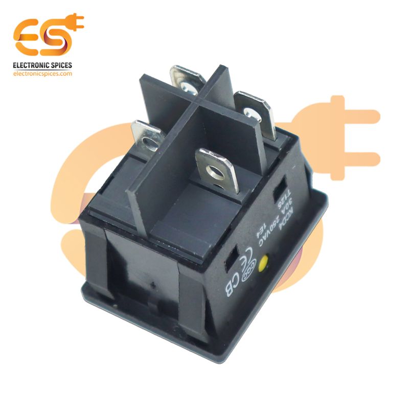 Buy 250V Ac Dpst On - Off Yellow Color 4 Pin Rocker Switch Pack of 5 ...