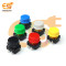 12x12x7.3mm Tactile Push Button Switch with Multicolor Round Cap (5pcs each)