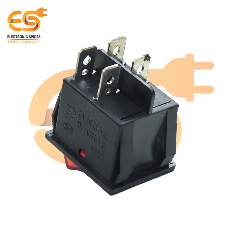 Oiyagai 5 Stuks KCD4 AC 250V 16A Rood Groene Licht 6P Terminals AAN/UIT Dubbele SPST 2-Weg Snap-in Boot Rocker Schakelaar