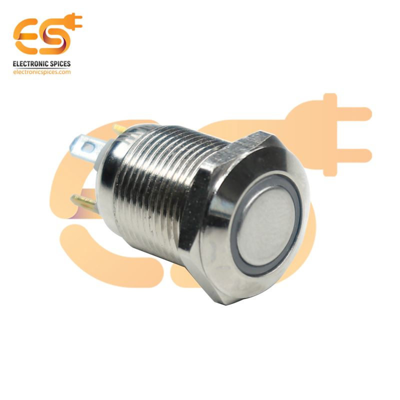 Buy 12mm White LED Push Button Metal Switch – 12–24V