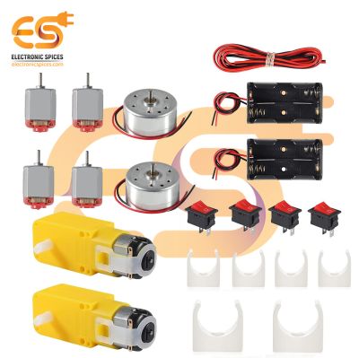 Combo of DC Motor & Battery Holder for Mini Science Project Starter kit Beginners (21pcs)