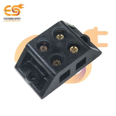 2-Way 60A Bakelite Heavy Duty Connector Strip Black Screw Terminal