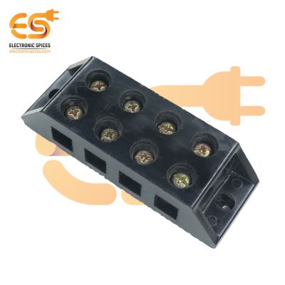 4-Way 60A Bakelite Heavy Duty Connector Strip Black Screw Terminal