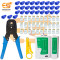 Combo of Ethernet Cable Tester | 3-in-1 Crimping Tool | RJ45 Connectors | Blue Boots Cover