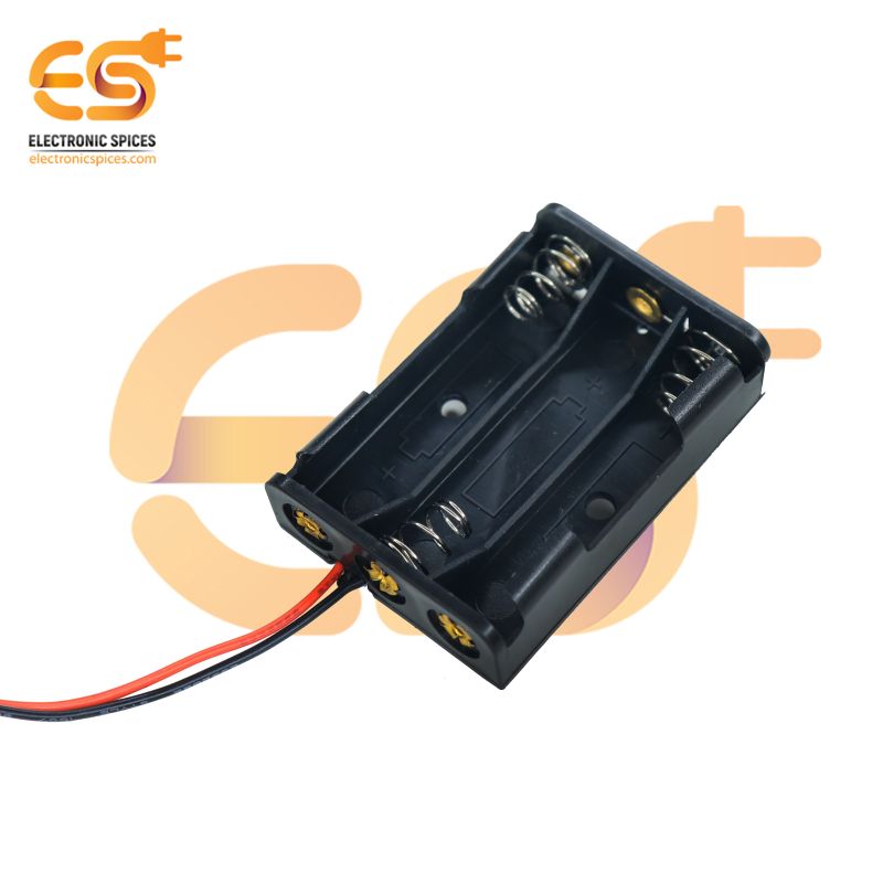 AAA Cell Battery Holder Hard Plastic Case with Wire x cells  Pack of 10