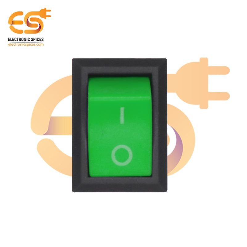 Buy Kcd A V Ac Pin Spst Green Color Rocker Switch Pack Of Electronic Spices