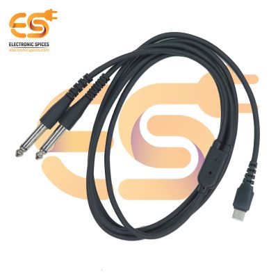 USB C-Type Male to 6.35 Dual Audio Y Splitter Cable Connector for Mobile & Laptop (Length - 1M)