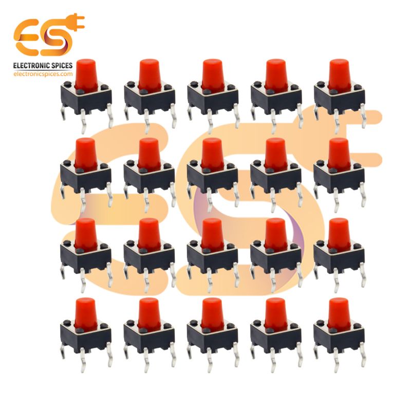 6 x 6 x 9.5mm Red color tactile momentary push buttons switches pack of 1000pcs