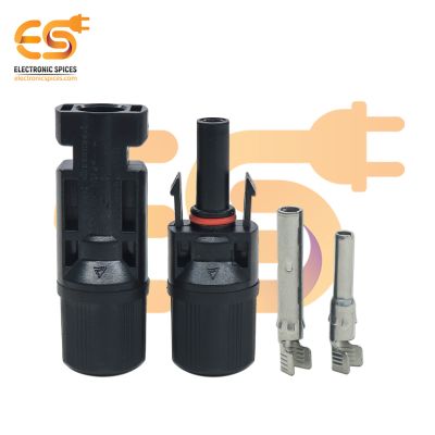 1000V DC Solar Panel Plug Cable MC4 Wire Connector Black Color (1-Pair)