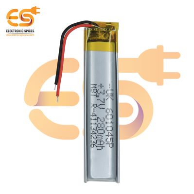 280mAh 3.7V Single Cell Rechargeable LiPo Battery (UK-601045P)