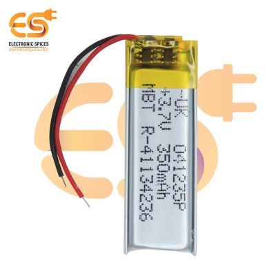 350mAh 3.7V Single Cell Rechargeable LiPo Battery (UK-041235P)