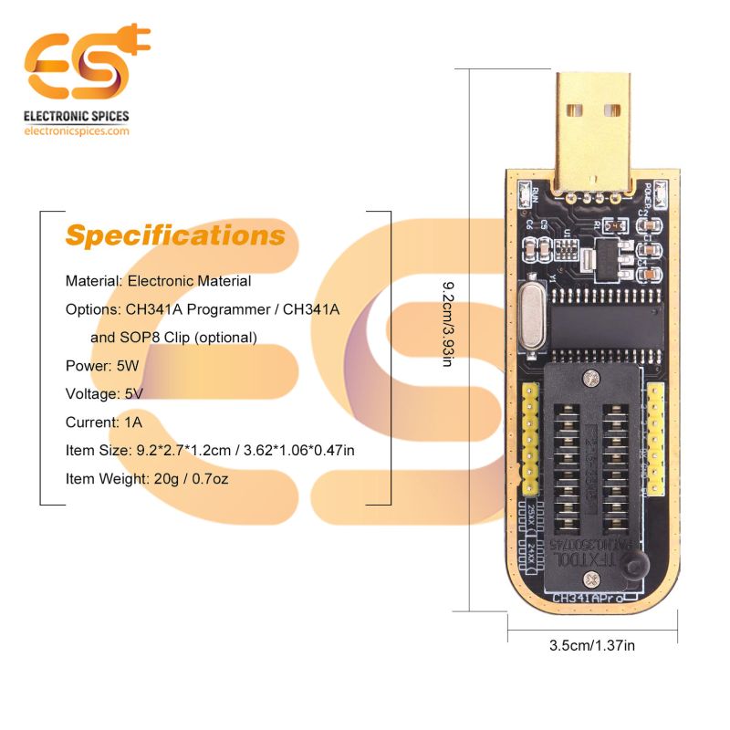 Programmatore USB CH341A - Per BIOS, EEPROM 24/25, STC E SPI Flash Con USB A TTL - Foto 6