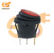 QY602-101 12V 20A  AC 3-Pin SPST On-Off Red LED Round  Rocker Switch