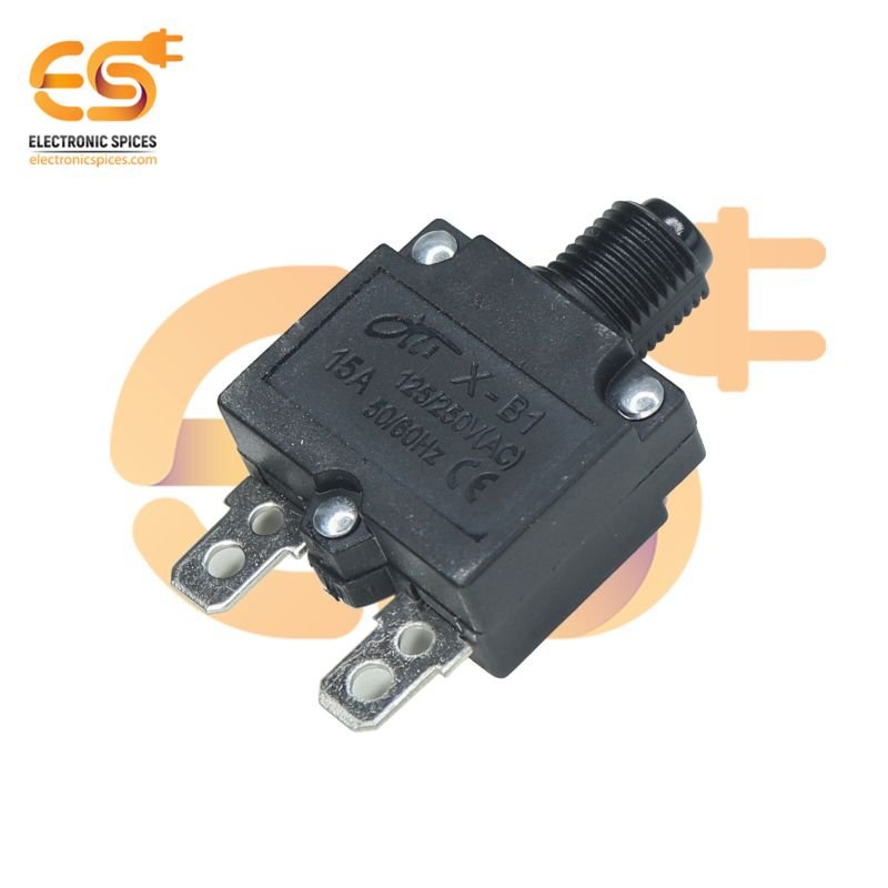 3 Amp Thermal Circuit Breakers - 125/250V AC, 32V DC, Push Button Reset, 5-Pack For Overload Protection