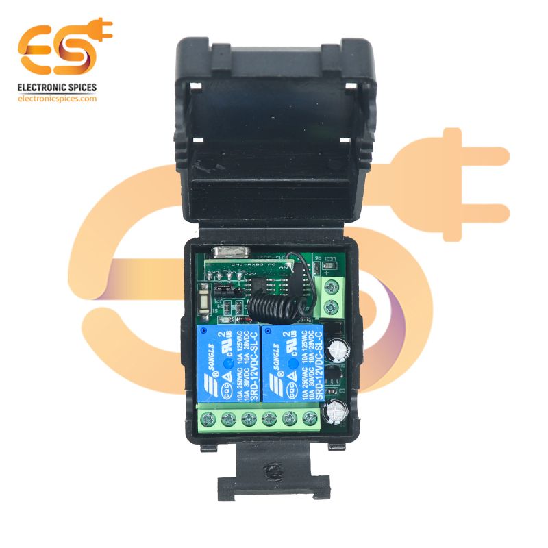 DC 12V Dual Channel RF Relay Module with Remote Control - Electronic Spices