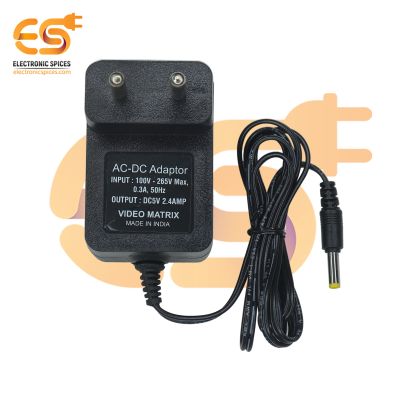 5V 2.4 Amp AC-DC Power Supply Adaptor with Male Plug Pin Connector