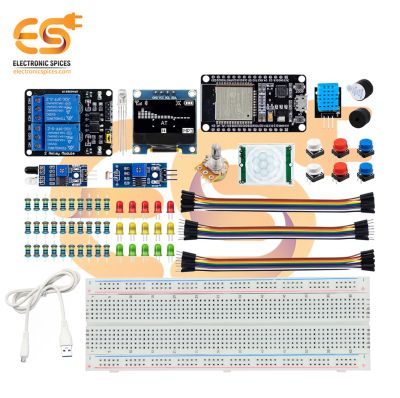 Combo of Basic Learning Kit for DIY Experiments with ESP32 ESP-32S WiFi IOT Development Board (95 Item)