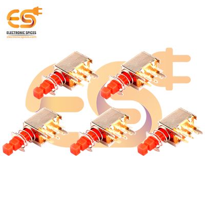PS-22F02 DPDT 6pin 1A Self-Locking Metal Push Button Switch Pack of 5