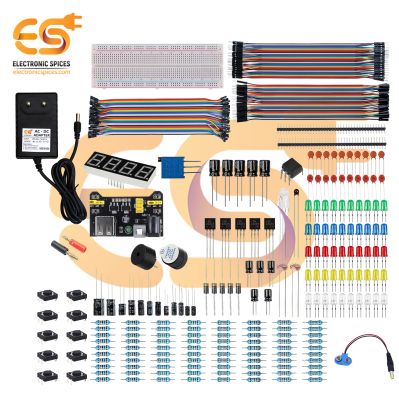 Combo of Basic Starter Kit with Capacitor, Diode, Resistor, Transistor, Jumper Wire, 830 Breadboard