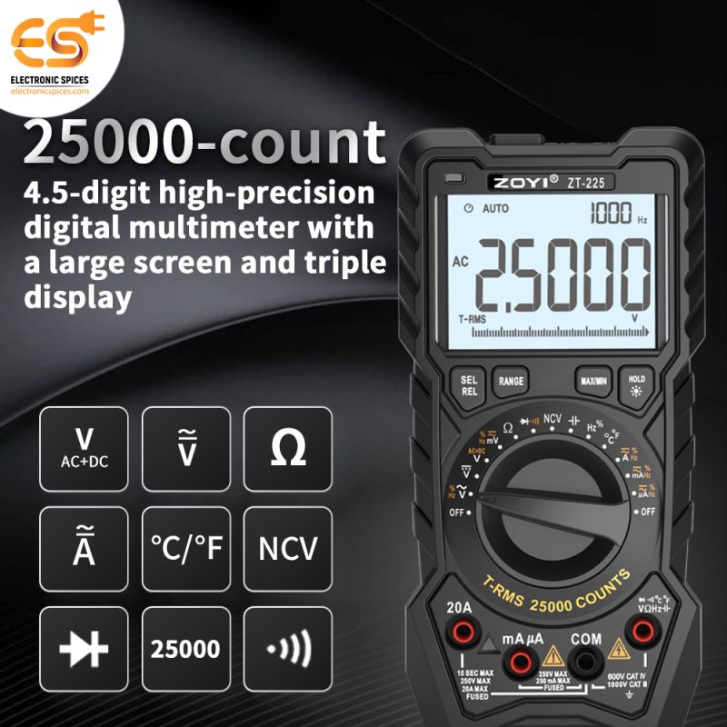 Zoyi 25000 Counts Digital Multimeter at Electronicspices