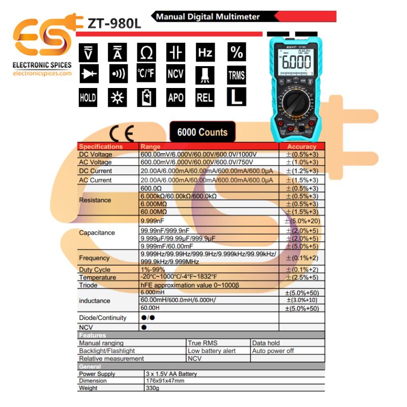 Buy ZOYI 6000 Counts Digital Multimeter with NCV