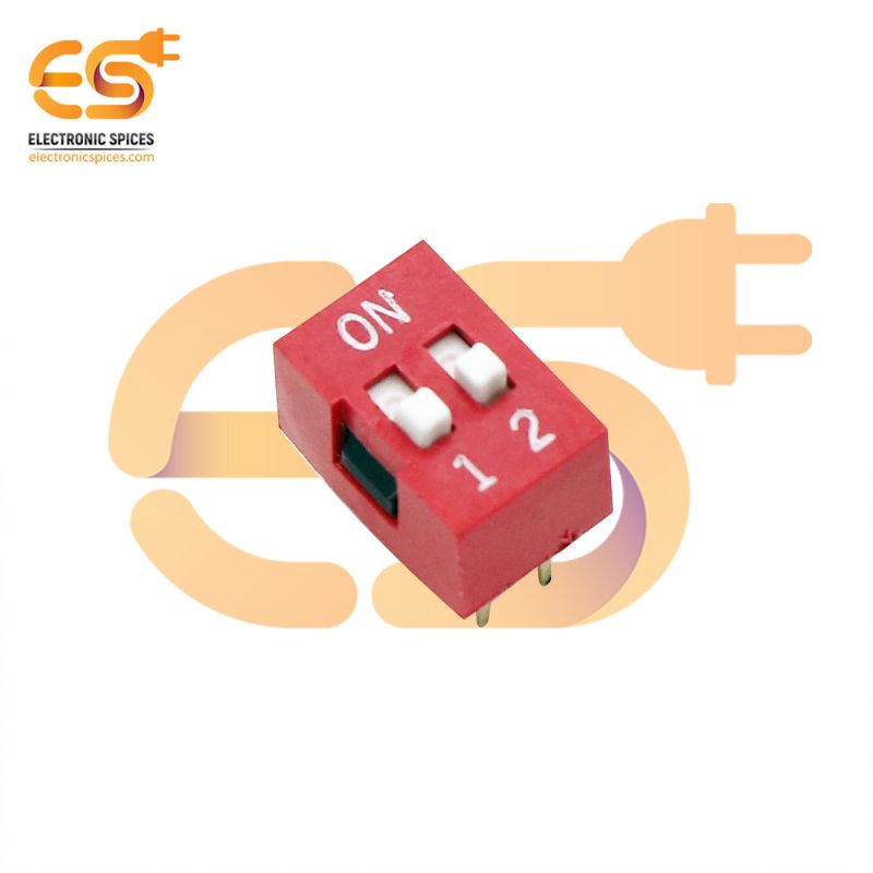 Manual 2 way DIP switches standard profile BD02 pack of 50pcs