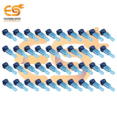 T2-Tap Quick Splice Electrical Crimp Terminal Blue Connector Pack of 100