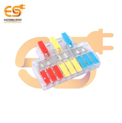 3x9-Wire LT-639 Transparent 450V/35A Terminal Block Connector with Push-on-Clamp