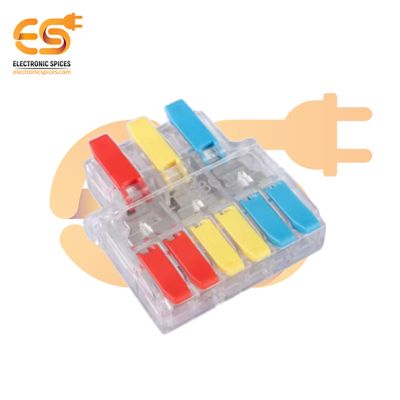 3x6-Wire LT-636 Transparent 450V/35A Terminal Block Connector with Push-on-Clamp