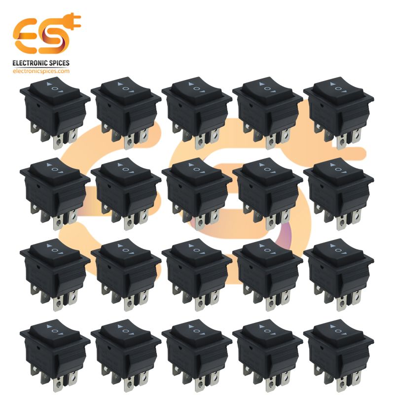 Buy KCD4 16A 250V AC 6-Pin On-Off-On 3-Position Rocker Switch (Pack of 100) 10個 KCD5 21X24mm 21 * 24mm 6 ピン 3 ポジション 6A/12A 250VAC ON-OFF ON SP