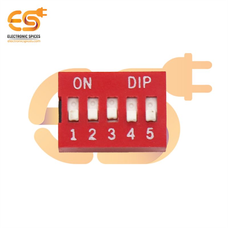 Manual 5 way DIP switches standard profile BD05 pack of 50pcs