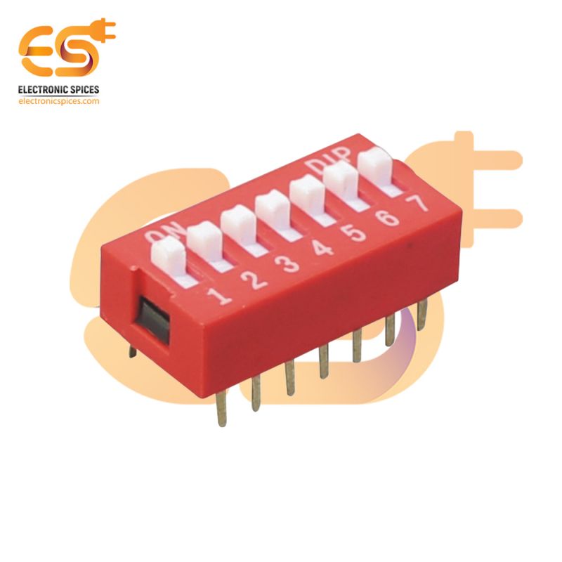 Manual 7 way DIP switches standard profile BD07 pack of 50pcs
