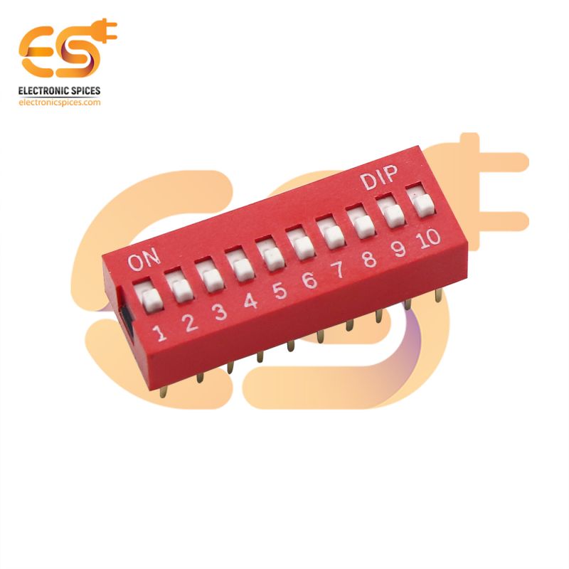 Manual 10 way DIP switches standard profile BD10 pack of 50pcs