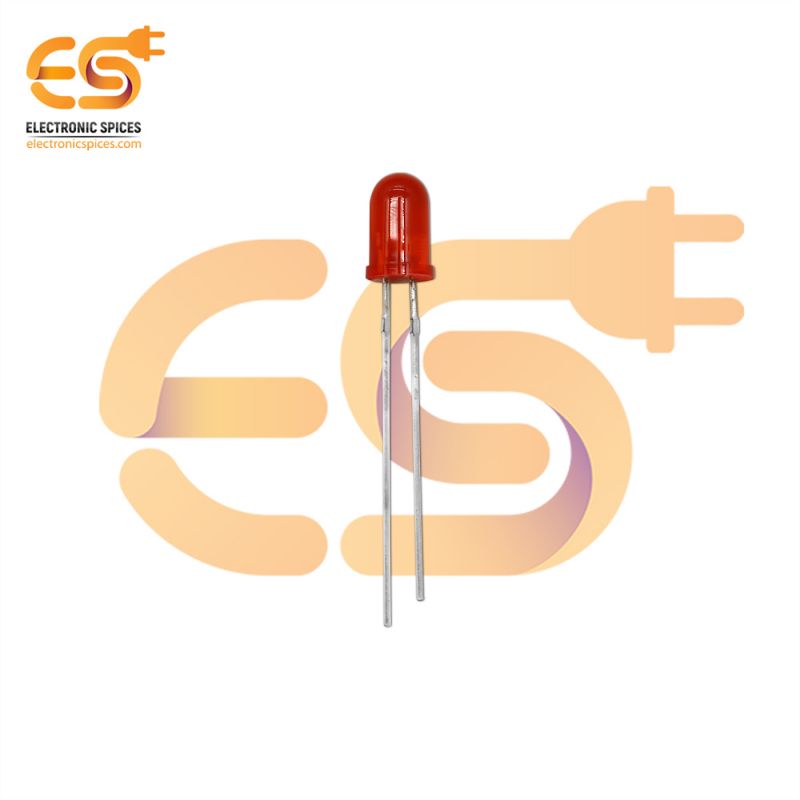 5mm Red color LEDs round shape pack of 100 (Red in Red)