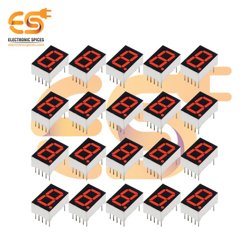 0.56 inch 1 digit red display color 7 segment LED display COMMON CATHODEs pack of 50pcs