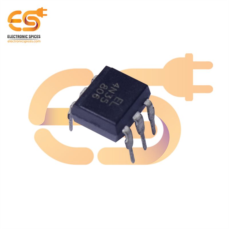 4N35 Optocoupler, phototransistor output with base connection DIP 6 pins IC pack of 10pcs