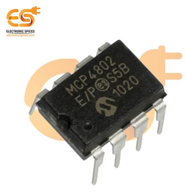 MCP4802 8 Bit Dual Voltage Digital to Analog Converter (DAC) with SPI Interface IC (DIP-8 Package)