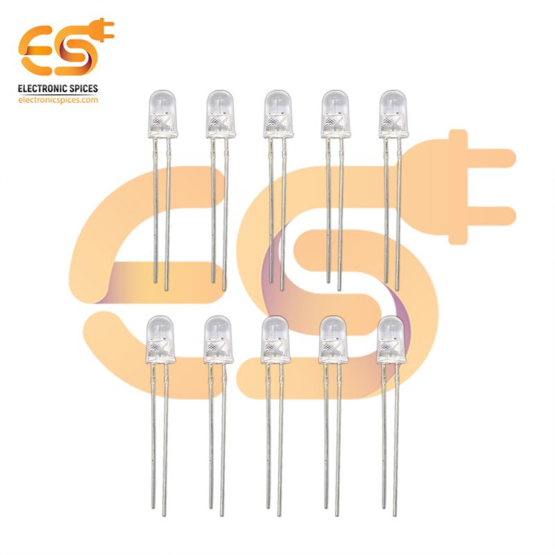 5mm Basic White LEDs round shape pack of 100 (White in Clear)