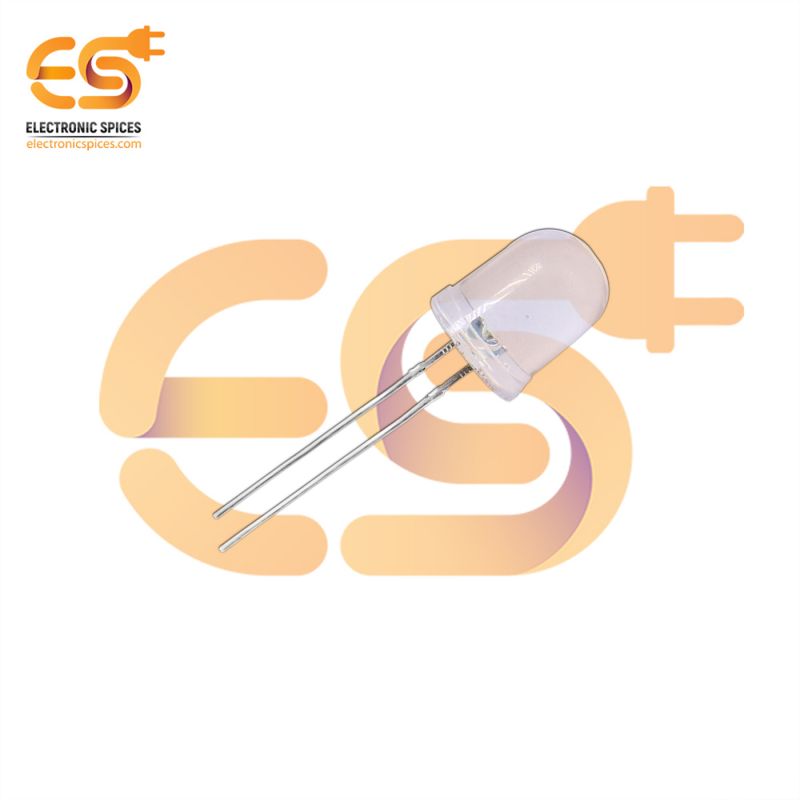 10mm Basic White LED round shape pack of 50 (White in Clear)