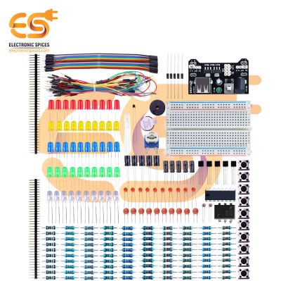 Electronic Starter Kit Combo for Arduino with Breadboard | LED | Resistor | Capacitor | Power Module (298 Items)
