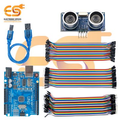 Combo of Jumper wire with UNO Board & Ultrasonic Sensor (123 Item)