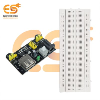 Combo of  MB102 Breadboard Power Supply with 830 Point Breadboard