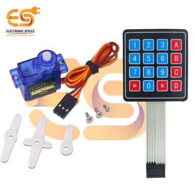 Combo of SG90 Servo Motor & 4X4 Matrix Membrane Keypad Switch