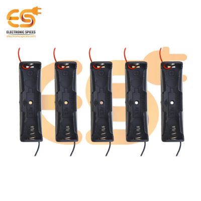 18650 3.7V 1 Battery holder plastic case with wire pack of 100 (1 x 3.7V = 3.7Volt)