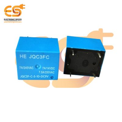 JQC3F-C-S-10-DC9V 7A Through Hole SPDT 5-Pin Sugarcube Relay